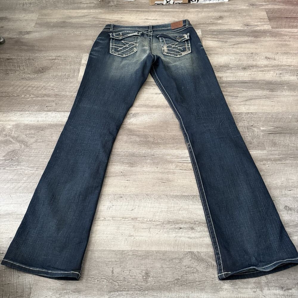 BKE Jeans Womens 33 x 37.5 Tall Blue MADISON Bootcut Stretch Embellished Pockets - Picture 5 of 11